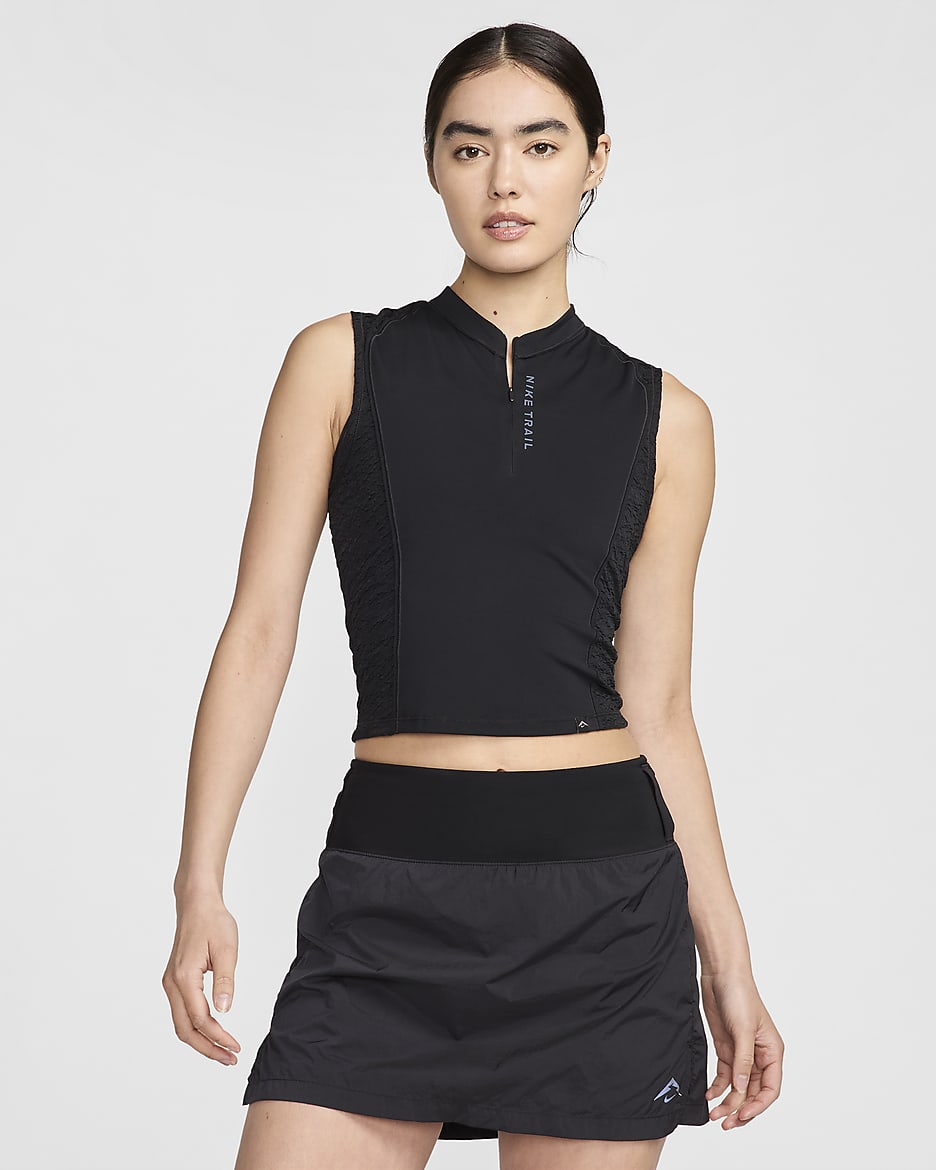 Nike ナイキ　トレイル　タンクトップブラック　Lサイズ　ランニング　ジム NIKE公式】ナイキ トレイル ウィメンズ Dri-FIT 1/4ジップ